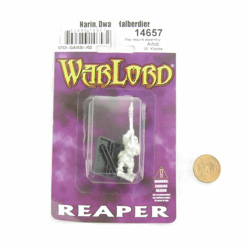 RPR14657 Narin Dwarf Halberdier Miniature 25mm Heroic Scale Figure Warlord 2nd Image