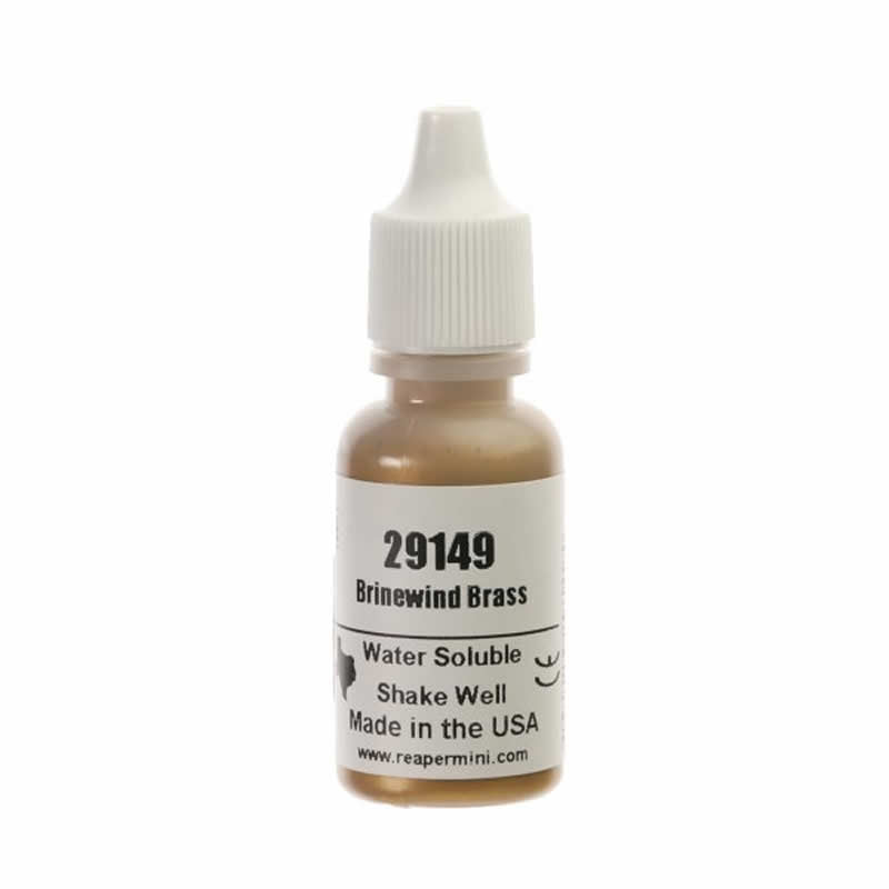 RPR29149 Brinewind Brass Acrylic Reaper Master Series Hobby Paint .5oz Dropper Bottle Main Image