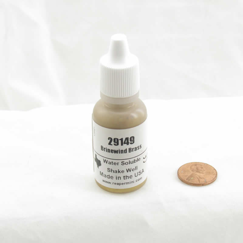 RPR29149 Brinewind Brass Acrylic Reaper Master Series Hobby Paint .5oz Dropper Bottle 2nd Image