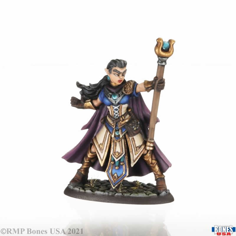 RPR30008A Alaedril Starbloom Elf Wizard Miniature Figure 25mm Heroic Scale Reaper Bones USA 4th Image