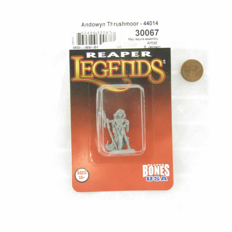 RPR30067 Andowyn Thrushmoor Human Druid Miniature Figure 25mm Heroic Scale Reaper Bones USA