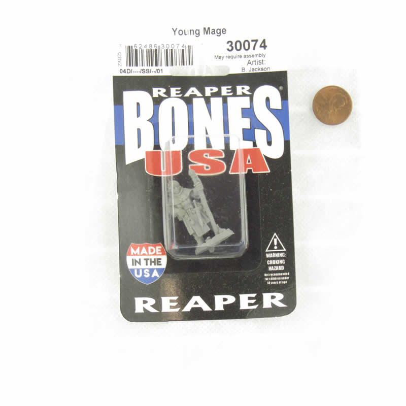 RPR30074 Young Mage Miniature Figure 25mm Heroic Scale Reaper Bones USA