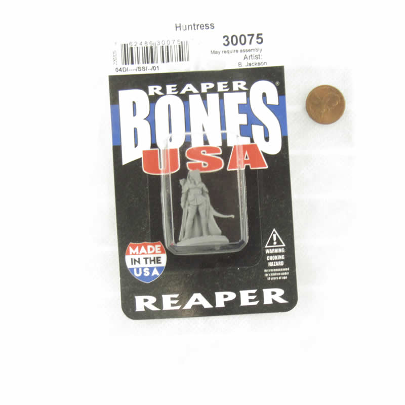 RPR30075 Huntress Miniature Figure 25mm Heroic Scale Reaper Bones USA