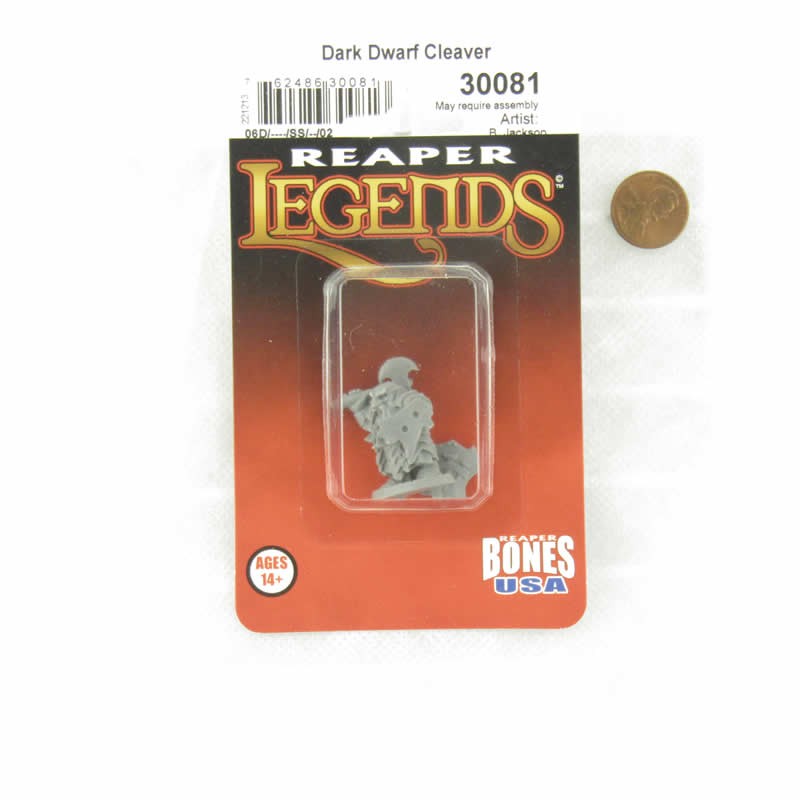 RPR30081 Dark Dwarf Cleaver Miniature Figure 25mm Heroic Scale Reaper Bones USA