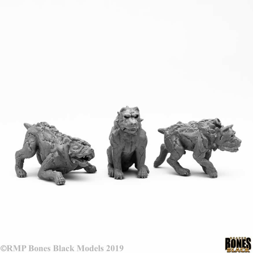 RPR44100 Hell Hounds Miniature 25mm Heroic Scale Figure Bones Black Main Image