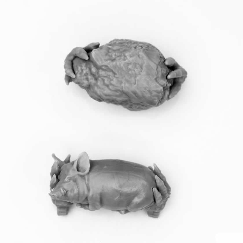 RPR44120 Two Headed Troll Miniature 25mm Heroic Scale Figure Bones Black 3rd Image