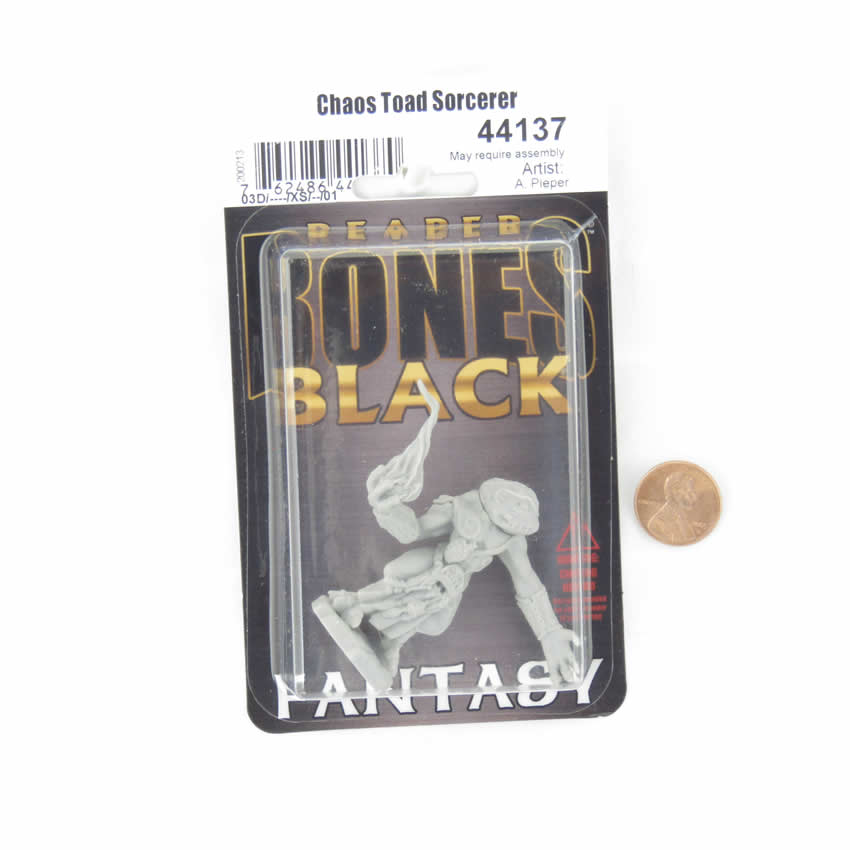 RPR44137 Chaos Toad Sorcerer Miniature 25mm Heroic Scale Figure Bones Black 2nd Image