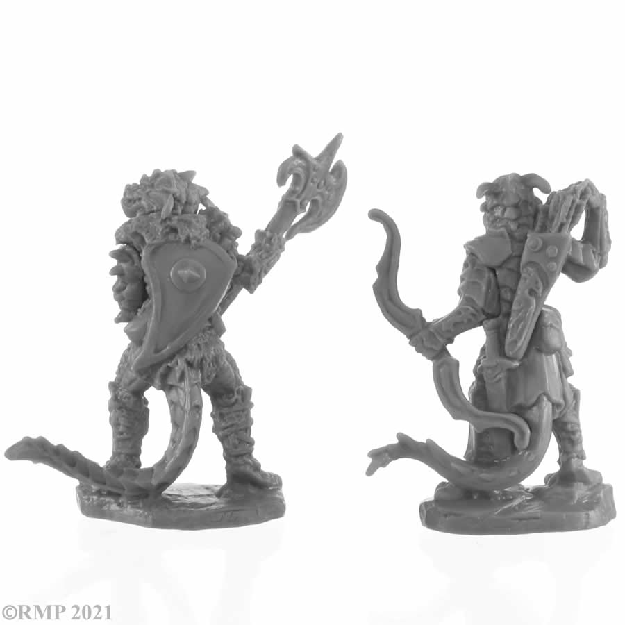 RPR44146 Dragonfolk Fighter and Ranger Miniature 25mm Heroic Scale Figure Bones Black 3rd Image