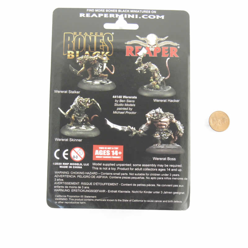 RPR44148 Wererats Miniature 25mm Heroic Scale Figure Bones Black 3rd Image