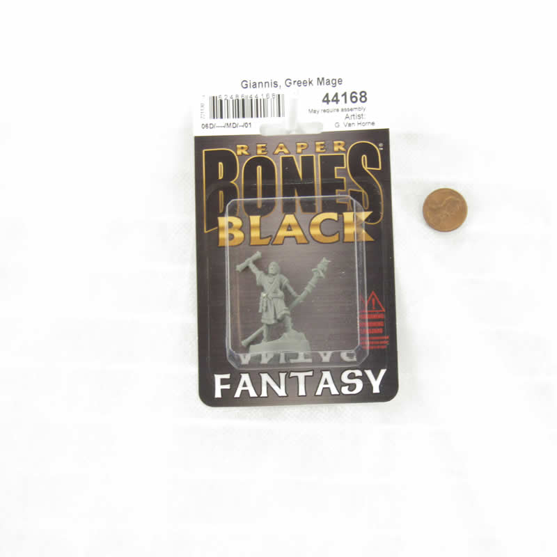 RPR44168 Giannis Greek Mage Miniature 25mm Heroic Scale Figure Bones Black