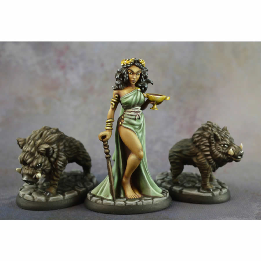 RPR44170 Circe and Pigs Miniature 25mm Heroic Scale Figure Bones Black