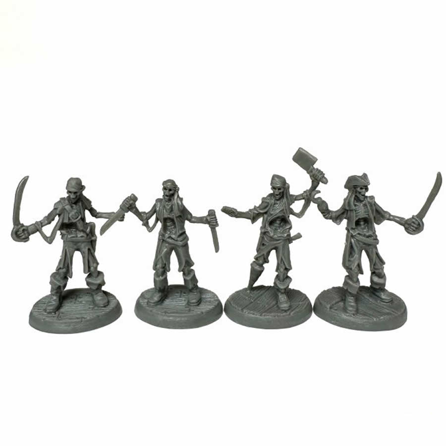 RPR44173 Skeletal Boarding Party Miniature 25mm Heroic Scale Figure Bones Black