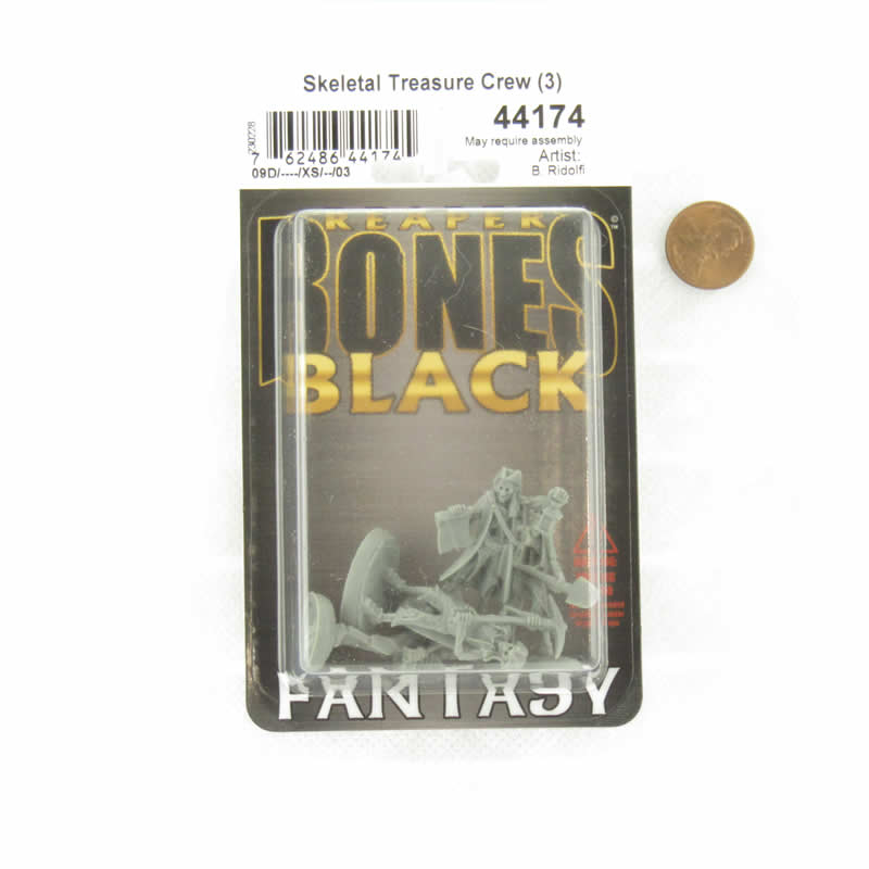 RPR44174 Skeletal Treasure Crew Miniature 25mm Heroic Scale Figure Bones Black