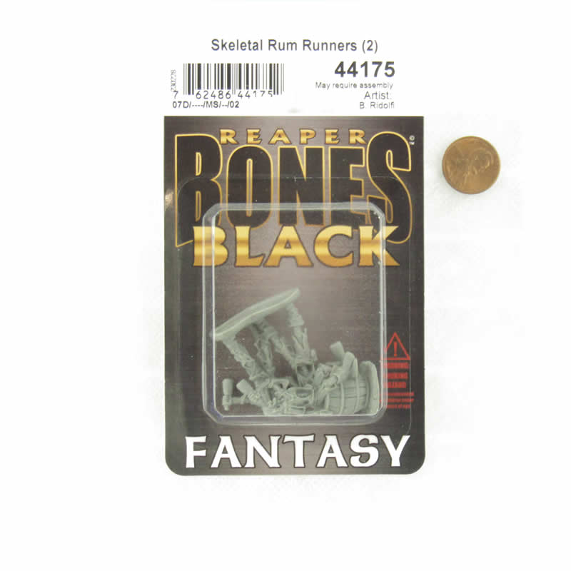 RPR44175 Skeletal Rum Runners Miniature 25mm Heroic Scale Figure Bones Black