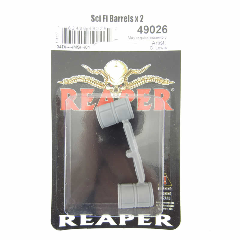 RPR49026 Sci Fi Barrels Miniature 25mm Heroic Scale Figure Bones Black 2nd Image