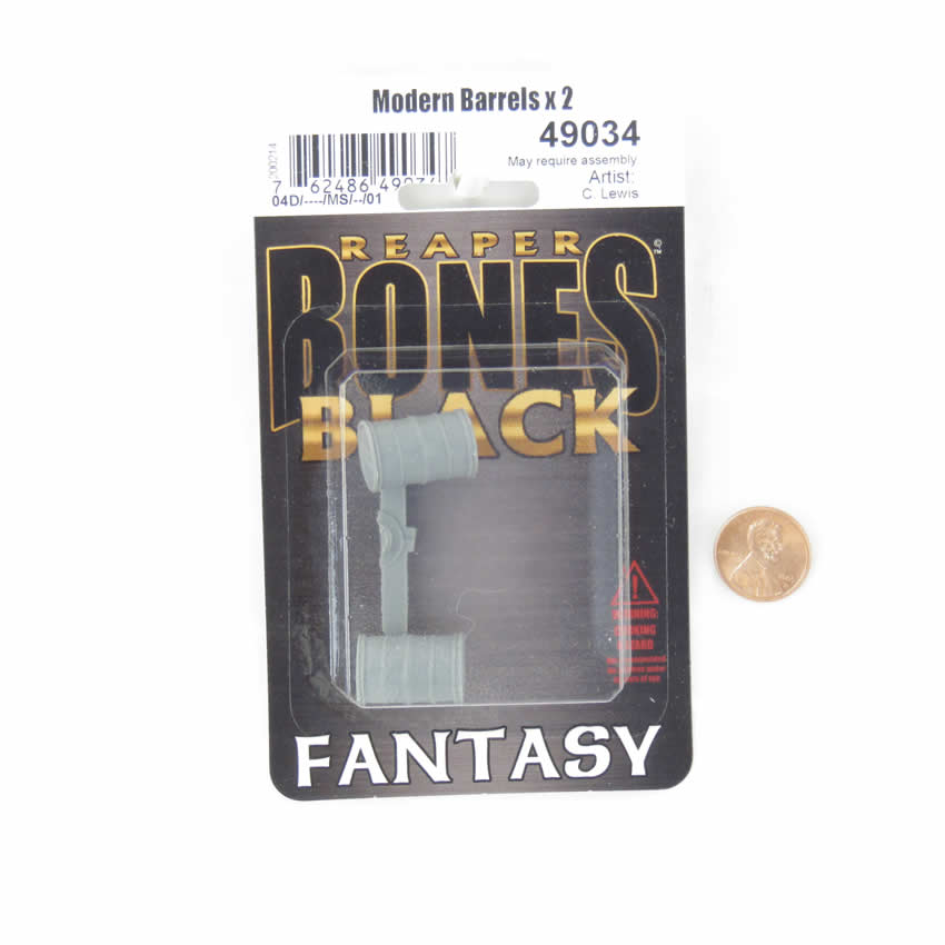 RPR49034 Modern Barrels Miniature 25mm Heroic Scale Figure Bones Black 2nd Image