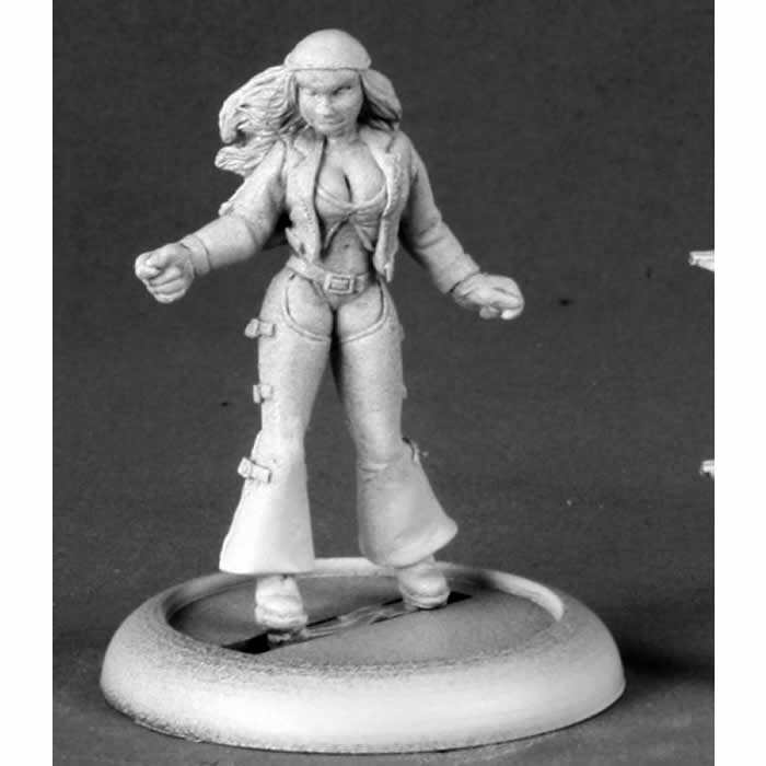 RPR50163 Peaches Biker Girl Miniature 25mm Heroic Scale Chronoscope 3rd Image