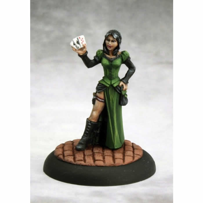 RPR59025 Female Huckster Miniature 25mm Heroic Scale Savage Worlds Main Image