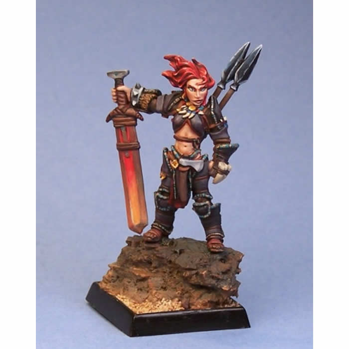 RPR60003 Amiri Iconic Female Human Barbarian Miniature 25mm Heroic Scale Main Image