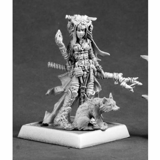 RPR60048 Feiya Iconic Witch and Fox Familiar Miniature 25mm Heroic Scale Main Image