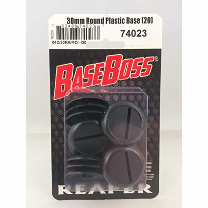 RPR74023 30mm Round Plastic Bases with Slot Pack of 20 Reaper Miniatures 2nd Image