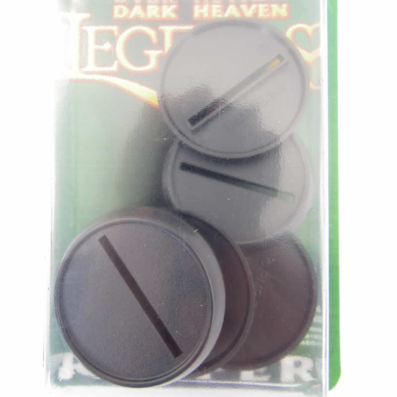RPR74033 40mm Round Plastic Miniature Gaming Base with Slot Pack of 10 Reaper Main Image