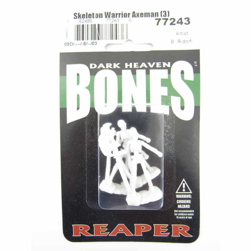 RPR77243 Skeleton Warrior Axeman Miniature 25mm Heroic Scale Bones 2nd Image