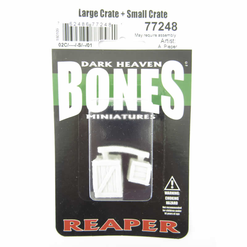 RPR77248 Large Crate and Small Crate Miniature 25mm Heroic Scale Bones 2nd Image