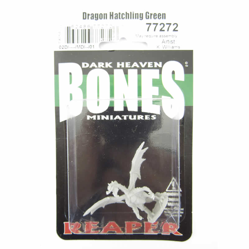 RPR77272 Dragon Hatchling Green Miniature 25mm Heroic Scale Bones 2nd Image