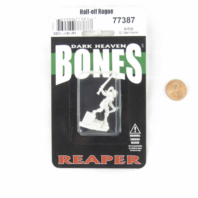 RPR77387 Lanelle Half-Elf Rogue Miniature 25mm Heroic Scale Figure Dark Heaven Bones 2nd Image
