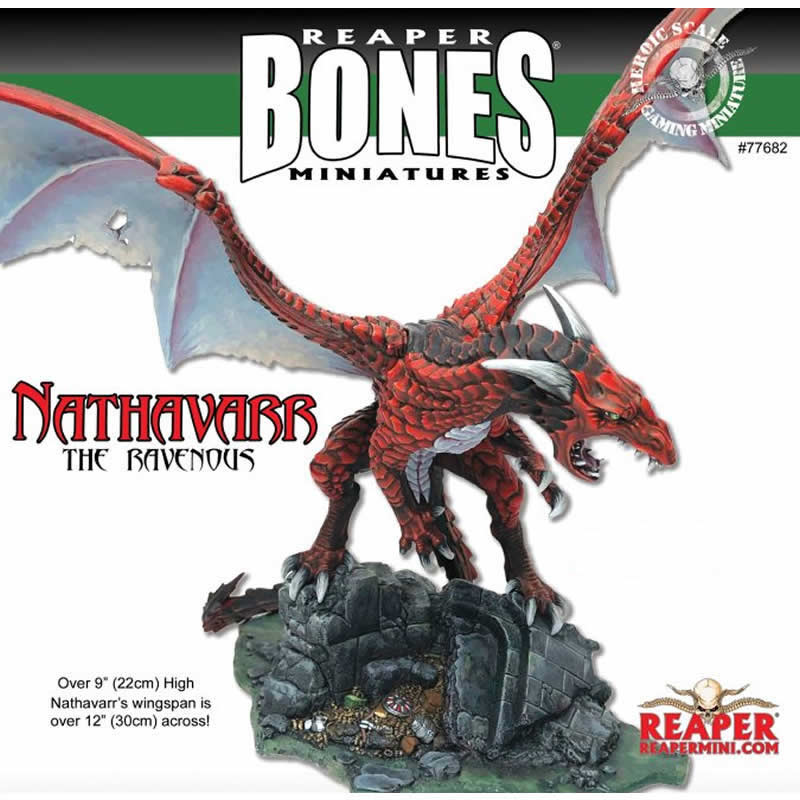 RPR77682 Nathavarr The Ravenous Dragon Miniature 25mm Heroic Scale Figure Dark Heaven Bones 2nd Image