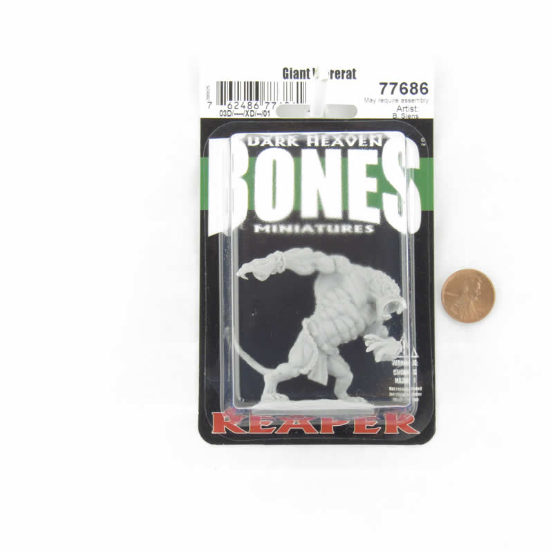 RPR77686 Giant Wererat Miniature 25mm Heroic Scale Figure Dark Heaven Bones 2nd Image