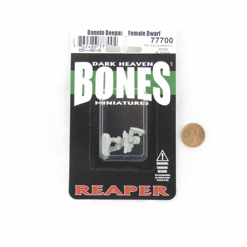 RPR77700 Dannin Deepaxe Female Dwarf Miniature 25mm Heroic Scale Figure Dark Heaven Bones 2nd Image