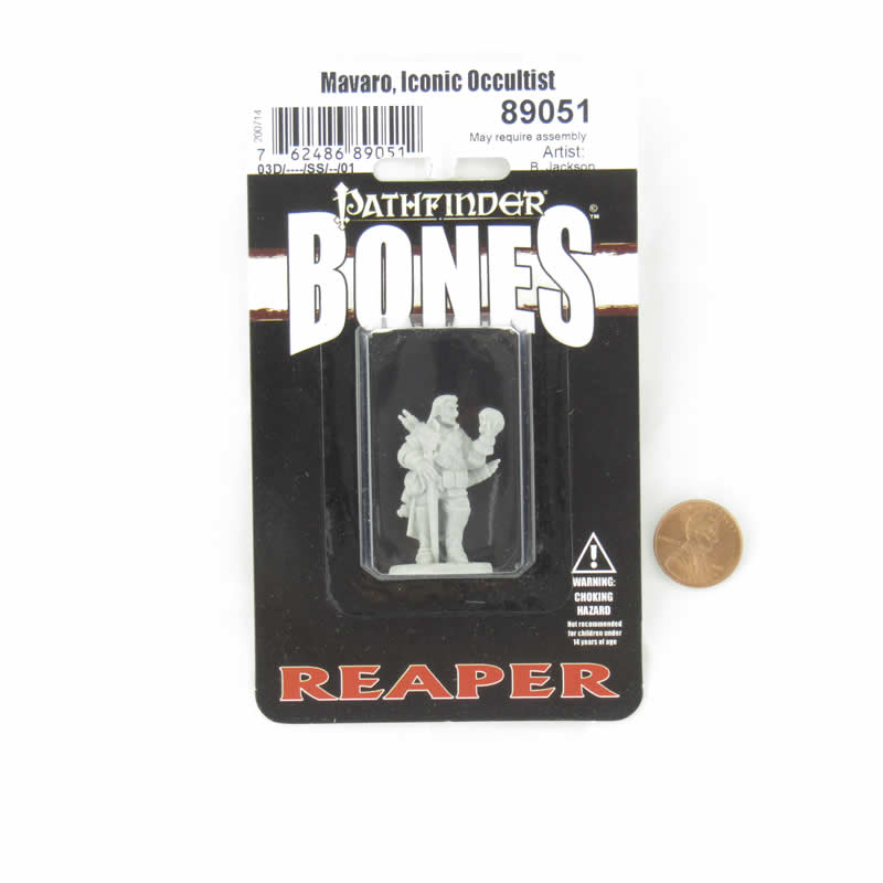 RPR89051 Mavaro Iconic Occultist Miniature 25mm Heroic Scale Figure Pathfinder Bones 2nd Image