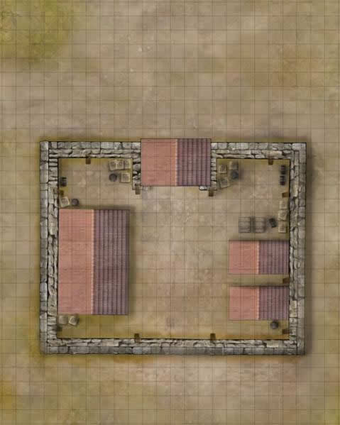 S2P10612 Weird Wars Rome Map Frontier Fortress Village Savage Worlds Main Image