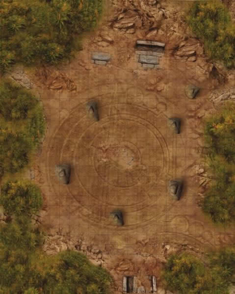 S2P10613 Weird Wars Rome Map Druid Circle Village Savage Worlds Main Image