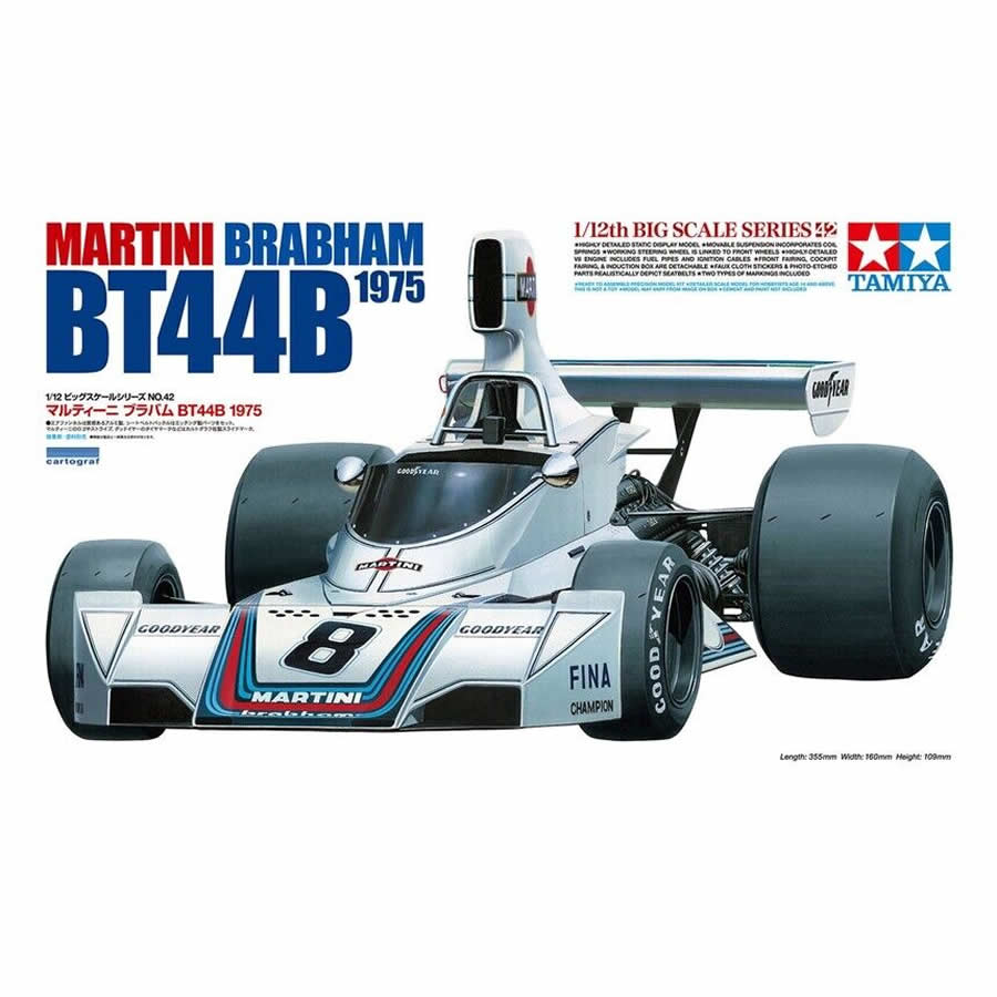 TAM12042 1975 Martini Brabham BT44B 1/12 Scale Plastic Model Kit Tamiya