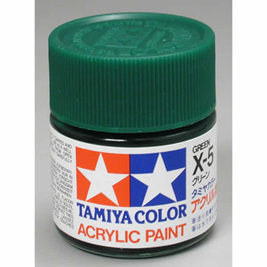 TAM81005 X5 Green Gloss Acrylic 23ml (3/4oz) Bottle Hobby Paint Tamiya Main Image
