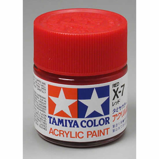 TAM81007 X7 Red Gloss Acrylic 23ml (3/4oz) Bottle Hobby Paint Tamiya Main Image