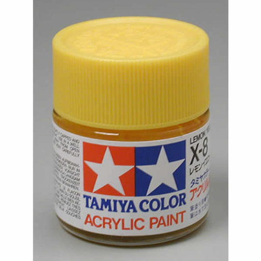 TAM81008 X8 Lemon Yellow Gloss Acrylic 23ml (3/4oz) Bottle Hobby Paint Main Image
