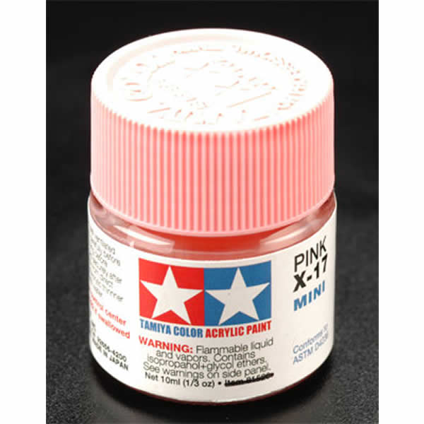 TAM81017 X17 Pink Gloss Acrylic 23ml (3/4oz) Bottle Hobby Paint Tamiya Main Image