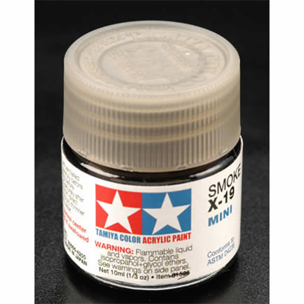 TAM81019 X19 Smoke Gloss Acrylic 23ml (3/4oz) Bottle Hobby Paint Main Image