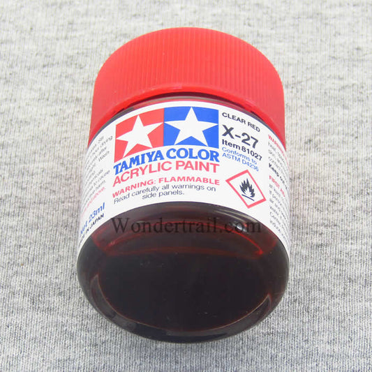 TAM81027 X27 Clear Red Gloss Acrylic 23ml (3/4oz) Bottle Hobby Paint Main Image
