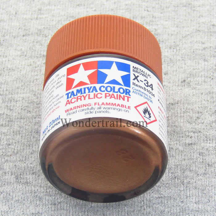 TAM81034 X34 Metalic Brown Gloss Acrylic 23ml (3/4oz) Bottle Hobby Paint Main Image