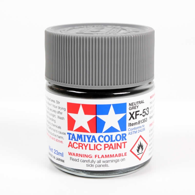 TAM81353 XF53 Neutral Grey 23ml (3/4oz) Bottle Acrylic Hobby Paint Tamiya Main Image