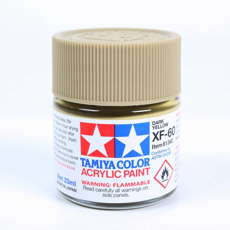 TAM81360 XF60 Dark Yellow Acrylic Paint 23ml Bottle Tamiya Main Image