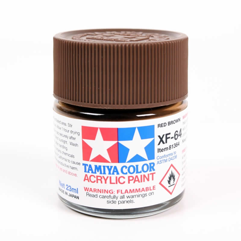 TAM81364 XF64 Red Brown Acrylic 23ml (3/4oz) Bottle Hobby Paint Tamiya Main Image