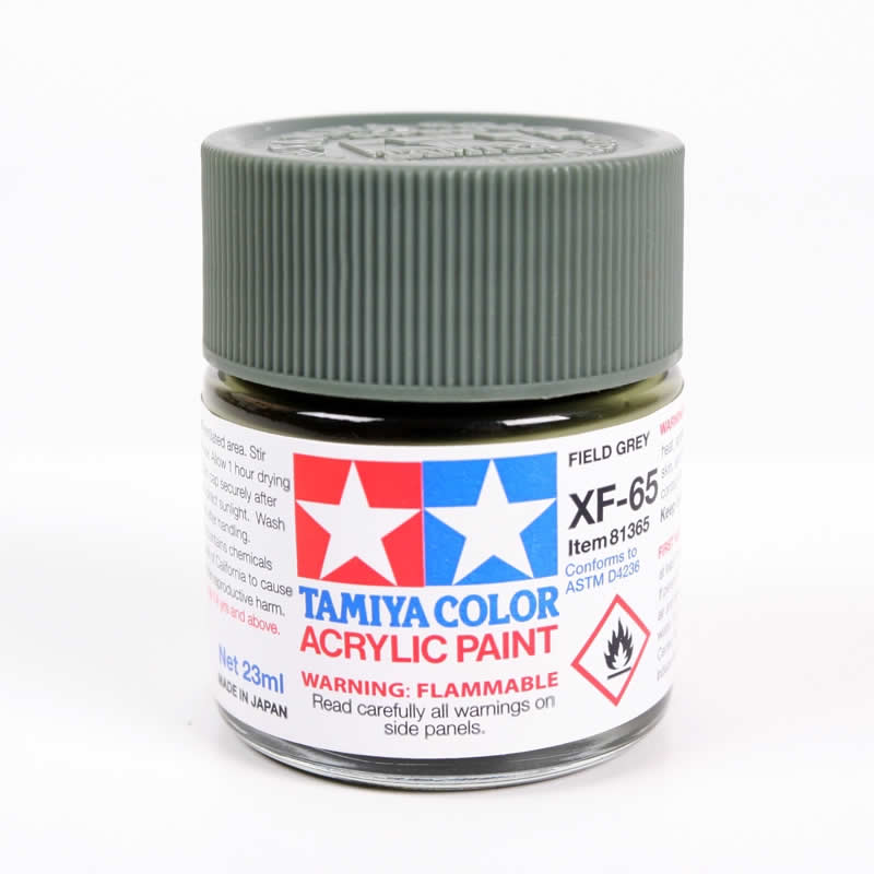 TAM81365 XF65 Field Grey Acrylic 23ml (3/4oz) Bottle Hobby Paint Tamiya Main Image