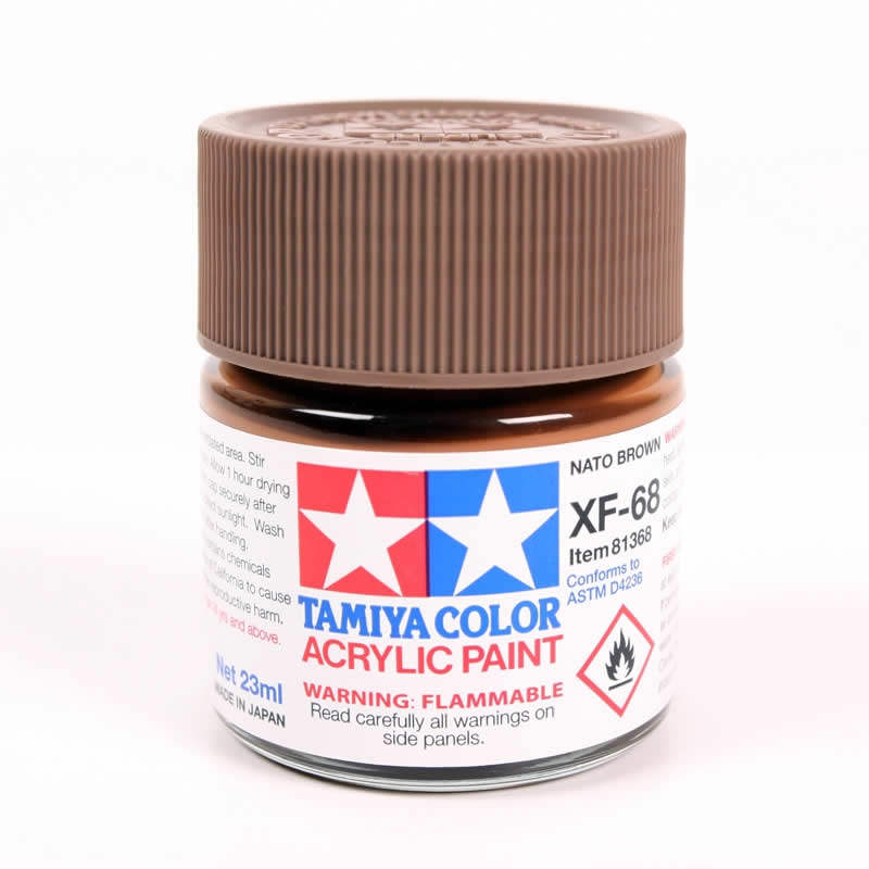 TAM81368 XF68 Nato Brown Acrylic 23ml (3/4oz) Bottle Hobby Paint Tamiya Main Image