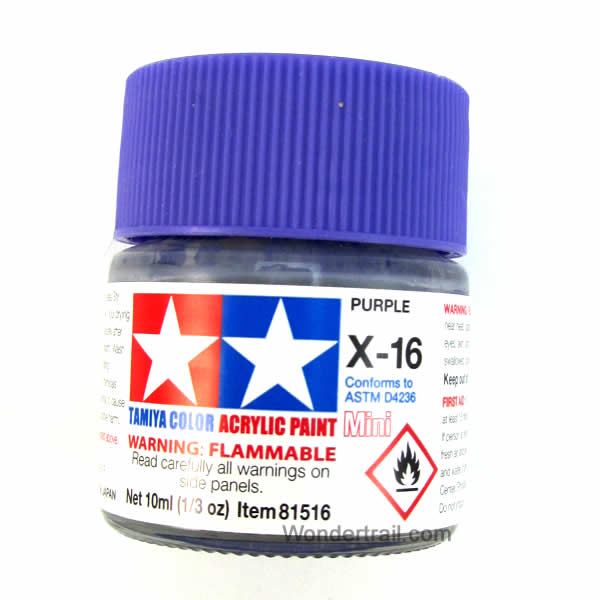 TAM81516PT Mini X-16 Purple Gloss Acrylic 10ml (1/3oz) Bottle Hobby Paint Tamiya Main Image